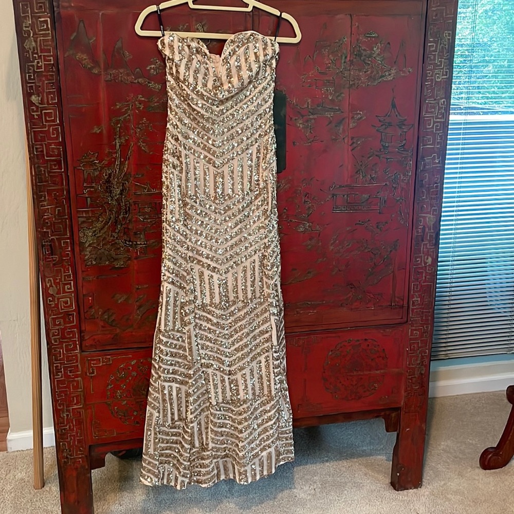 TFC Gaynor dress rose  gold sequins NWT Us 6 UK 10